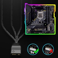 btsg 5V ARGB 3-pin LED Sync Cable 1 to 4 Splitter for ARGB Series Hub Cord 33cm 13in