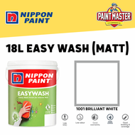 18L Nippon Paint Easy Wash Interior Paint / Interior Wall / Cat Dalam / Cat Dinding Rumah / Cat Dalam Rumah ( Matt Finish ) - 1001 Brilliant White - Tong Besar Large