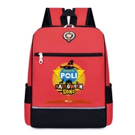 Traffic Safety with Poli Cartoon Backpack Schoolchild Schoolbag High Quality Childrens Bag A4 Size S