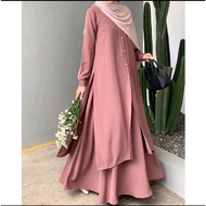 Kayla Jumbo Set Rok Wanita Terkini | Setelan Wanita Tunik Gamis Rok Terbaru | Bisa COD Setelan Wanit
