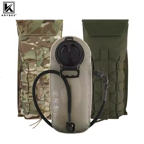 KRYDEX Tactical 3L Hydration Molle Pack 100oz Water Bladder Pouch Bag Hiking Outdoor Camping Accesso