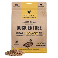 Vital Essentials Freeze Dried Raw Duck Entree & Mixer Dog Food Crunchy Mini Nibs Chicken Turkey Duck