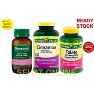 Paket Thompson Vitex Spring Valley Cinnamon Spring Valley Folate