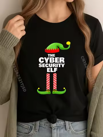 The Cyber Security Christmas Elf Shirts Woman Graphic Woman Clothes Valentines Day