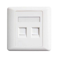 Faceplate, wallplate utp, rj45,lan 2 holes,port