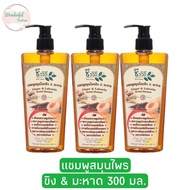 (แพ็ค3ขวด) ชีววิถี แชมพูสมุนไพรสูตรขิงมะหาด 300 มล.Bio Way Ginger &amp; Lakoocha Herbal Shampoo 300 ml.