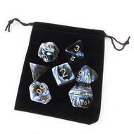 7 miếng Acrylic Polyhedra Dice Set D8 D10 D12 D20 Đồ chơi dải với túi cho DND RPG Cosplay Board Game