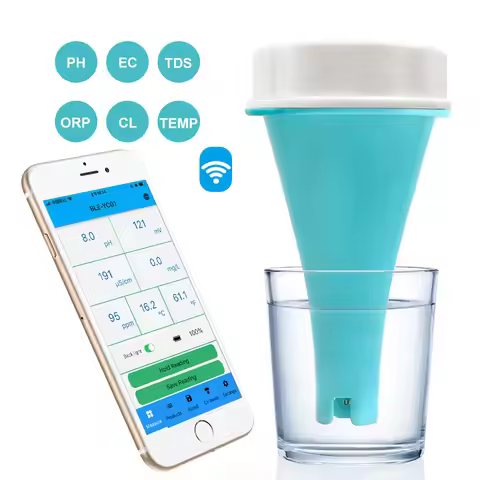 6 in 1 Smart Floating Swimming Pool Water Analyzer BT Water Quality Test Meter Digital Chlorine ORP 