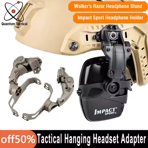 Tactical Hanging Fast Helmet Headset Mount 360° Rotation Walker's Razor Headphone StandARC Impact Sp