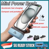 SG Stock Mini powerbank Mini Charger Mobile Power Compact Portable Quick Charge Emergency charge PD20W-lightning compatible便携迷你充电宝