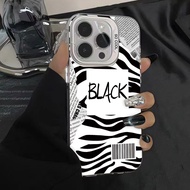 Casing For Tecno Pova 7 Neo / Pova 7 Pro / Pova7 4G 5G Case Luxury Fashion Zebra Pattern Silver IMD 