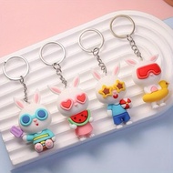 GANTUNGAN YH Rabbit Character Keychain Glasses Motorcycle Bag Keychain Children's Toys EYEBIT RO3