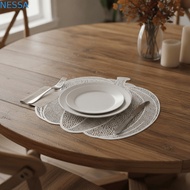 NESSA 4PCS Halloween Hollow Pumpkin Placemat, Metallic Color Anti Slip Harvest Festival Pumpkin Dini