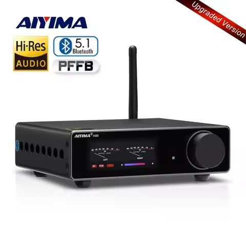 AIYIMA A80 TPA3255 Bluetooth Amplifier PFFB With DAC Electronic UV Meter Power 300WX2 Hi-Res HiFi Ho