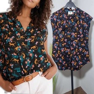 ANTRO Women's Maeve Black monkey Print Tops blouse SNH1735