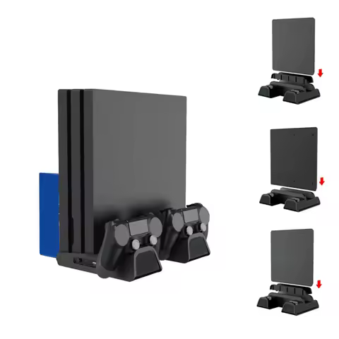 Hot! Vertical Cooling Stand for PS4 Slim Pro Charging Stand for PS4 Edition Dual Charging Card Stora
