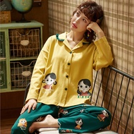 RIKA ชุดนอน น่ารัก ชุดอยู่บ้าน ผ้าคอตตอนคุณภาพดี นุ่มสบาย (เสื้อ+กางเกง) เหมาะกับ สาวหวาน *size M-XL