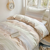 Taiwan Ready Stock Student Dormitory Pure Cotton Three-Piece Set Four-Piece Quilt Cover Bed Pack Pil