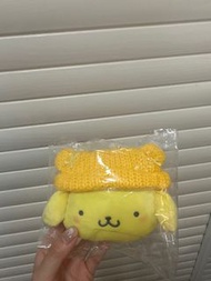 sanrio三麗鷗 布甸狗 布丁狗 針織帽 吊飾 小包 耳機包 黃色帽子
