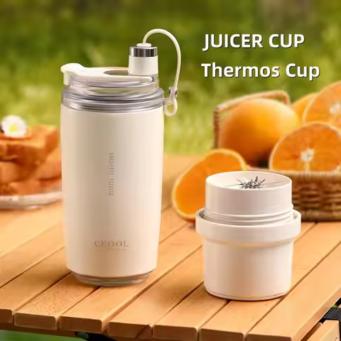 Portable Juicer Blender 304 Stainless Steel Thermos Bottle Juicer Mixer Smoothie Blender Electric 26
