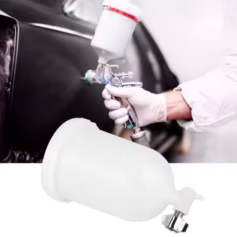 Spray Gun 400ml Spray Gun Pot Side Feed Plastic Paint Cup for W101 W71 R-2 K-2 F-2 Spray Gun Side Fe
