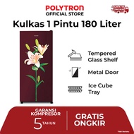 POLYTRON Kulkas 1 Pintu 180L Metallic PRB 187PR