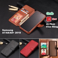 Samsung A7 A8 A9 A8 + 2018 A8 star case holstery flip soft leather cover with wallet - azns