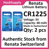 [2pcs] Renata CR1225 Lithium Battery 3V BR1225 1225 [Authentic] Made in Switerland