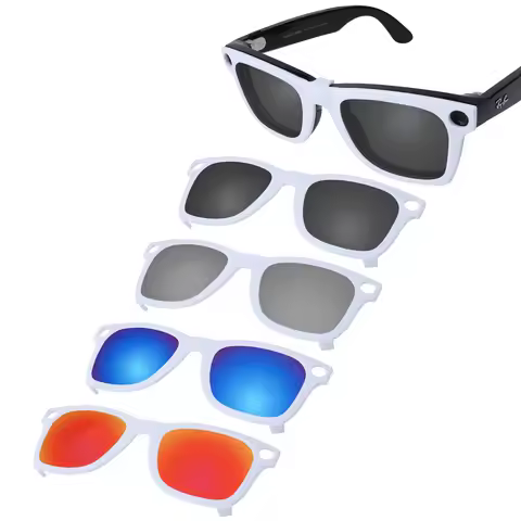 Beeyspecslab Polarized Smart Glasses Clip White Insert Clip Compatible with RayBan Meta Wayfarer RW4