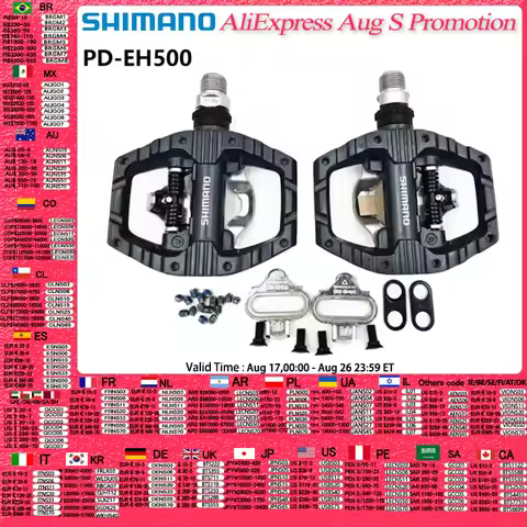SHIMANO PD-EH500 Bicycle Pedal Light Action SPD Pedals With Cleat SM-SH56 Original Shimano Bicycle A
