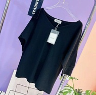 030 เสื้อยืดคอวีแขนศอก สไตล์หลวม โอเว่อร์ไซร์oversize