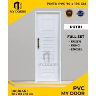 NEW PINTU KAMAR MANDI PVC MY DOOR FULL PANEL MINIMALIS PLUS HANDEL MEWAH 70X195 LET"S ORDER & PROCES