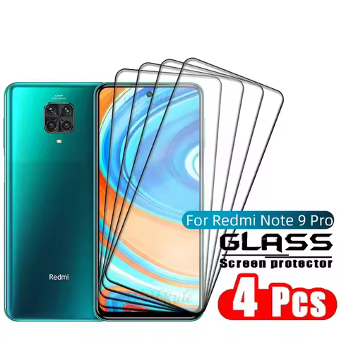 4PCS Full Cover Glass For Redmi Note 9 Pro Glass Xiaomi Redmi Note 9 Pro Tempered Glass 9H HD Screen