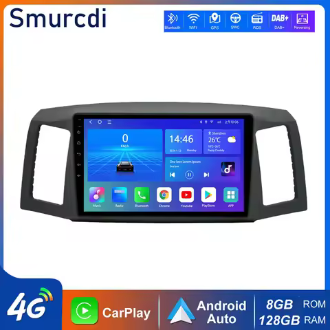 Android 15 Carplay Auto For JEEP Grand Cherokee WK 2004 2005 2006 2007 Multimedia Car Radio GPS Navi
