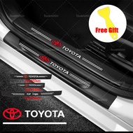 Toyota Vios Ready Stock Car Door Sill Protector Carbon Fiber Car Anti-Stepping Sticker for Trd Innova Corolla Wish Wigo Fortuner Avanza Altis Camry Hilux Sienta Hiace Estima Chr