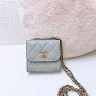 Chanel trendy mini 淺灰方胖小盒子/化妝包