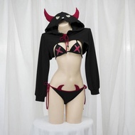Sexy Costume Short Little Devil Uniform Suit Sexy Laced-Up Three-Point Underwear Succubus Role-Playi
