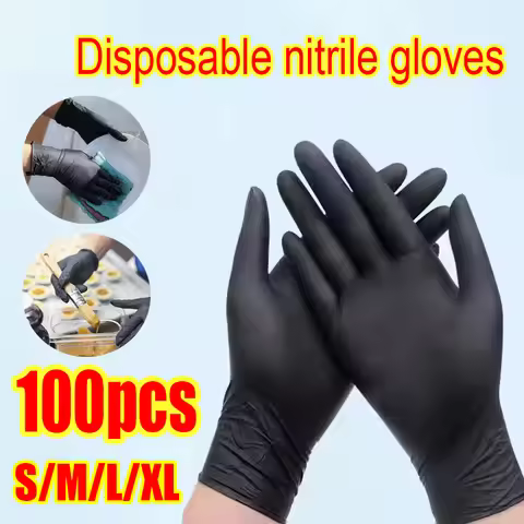 Black Xl Latex Gloves Pvc Gloves Disposable Nitrile Gloves Housework Cleaning Car Industry Gardening