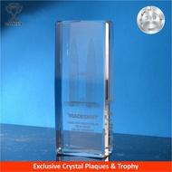 9317 Crystal Glass Star Trophy Plaque (HADIAH SUKAN DAN HADIAH ANUGERAH CEMERLANG) Plak cenderahati