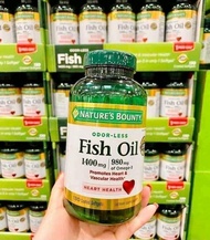Viên uống dầu cá trợ tim sáng mắt Nature’s Bounty Fish Oil 1400mg 130 Softgels
