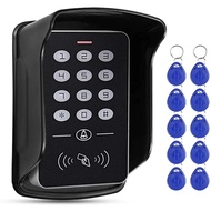 125KHz EM ID Standalone Access Control Keypad,Waterproof Cover+10pcs Keyfobs Tags for Door Lock Syst