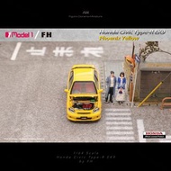 [現貨] 1∶64 車模 HONDA CIVIC EK9 開蓋版 鳯皇黃 合金汽車模型