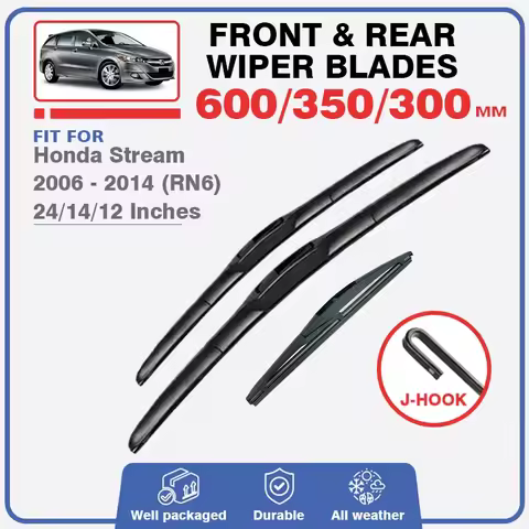 For Honda Stream 2006 - 2014 RN6 Front Rear Wiper Blades Windshield Windscreen Car Accessories Refil