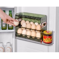 30 Slots 3 Tier Foldable Egg Tray Space Saver Fridge Storage Kitchen Organiser