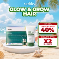 VERBLE Combo Glow & Grow Hair Growth Serum Erhair + Acne Cleaner Anti-Acne As Day Clean All Skin Typ