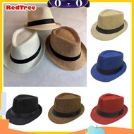 REDTREE Imported Quality Children's Plain Straw Fedora Hat T46