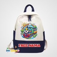 NEWEST INDONESIAN TRAIN KAI CC 201 CARTOON CHILDREN'S BACKPACK FREE NAME PRINTING