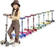 Kids Scooter – Children and Toddler 3 Wheel Kick Scooter – LED Wheel Lights Illuminate When Rolling 