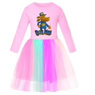 Dog Man dusty blue gown for kids/flower girl dress gown