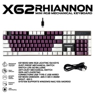 คีย์บอร์ดเกมมิ่ง (มาโคร) NUBWO X62 Rhiannon MECHANICAL MINI RGB GAMING KEYBORD >>รับประกัน 2ปี >>ส่ง